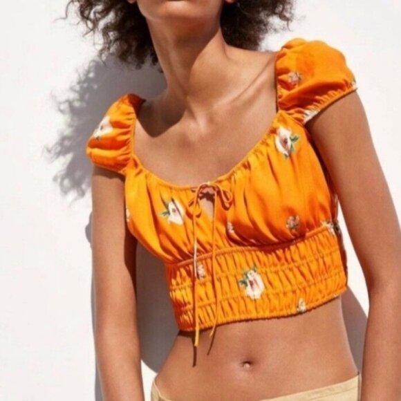 Zara Floral Cropped Top - Picture 1 of 3